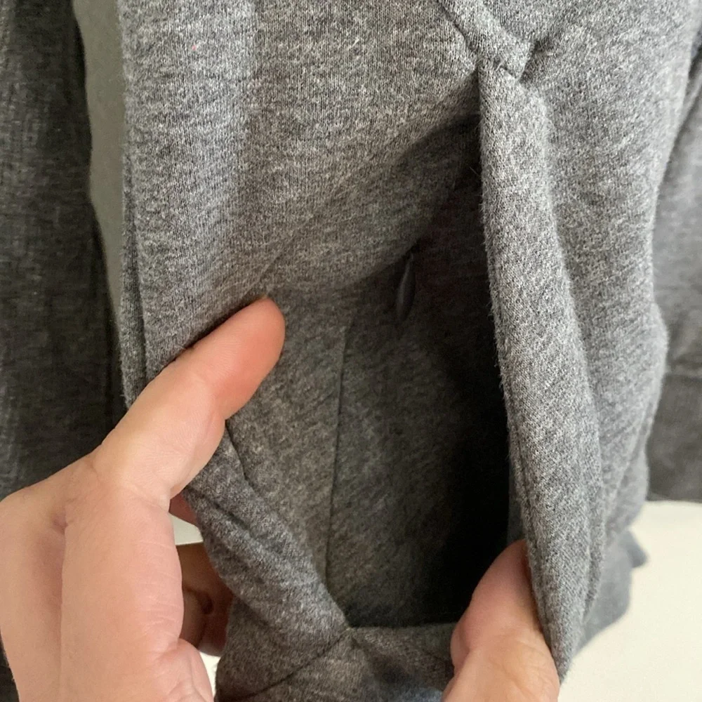 Athleta Gray Charcoal Full Zip Hoodie Fleece Lined Jacket Size Small